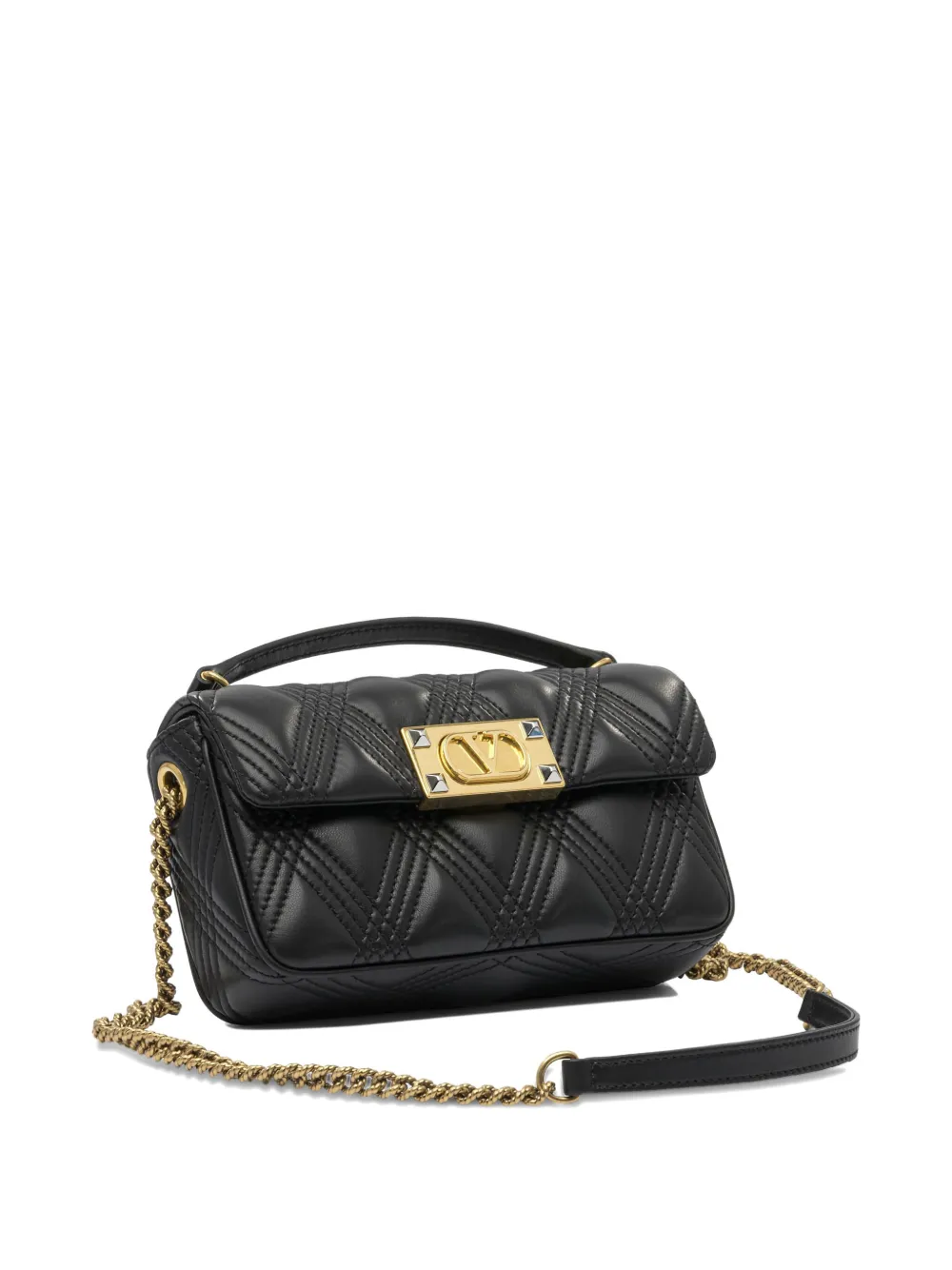 Valentino Garavani quilted-leather shoulder bag Zwart