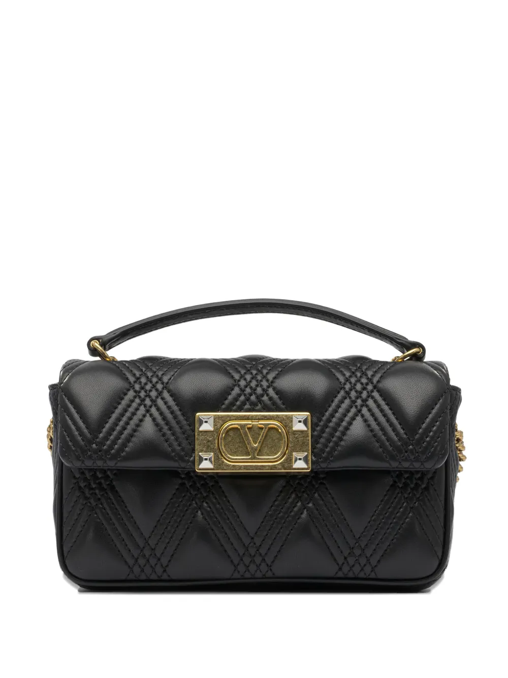 Valentino Garavani quilted-leather shoulder bag Zwart