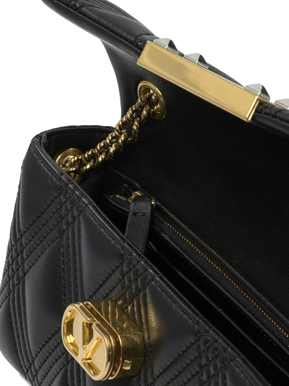 Valentino Garavani quilted-leather shoulder bag Zwart