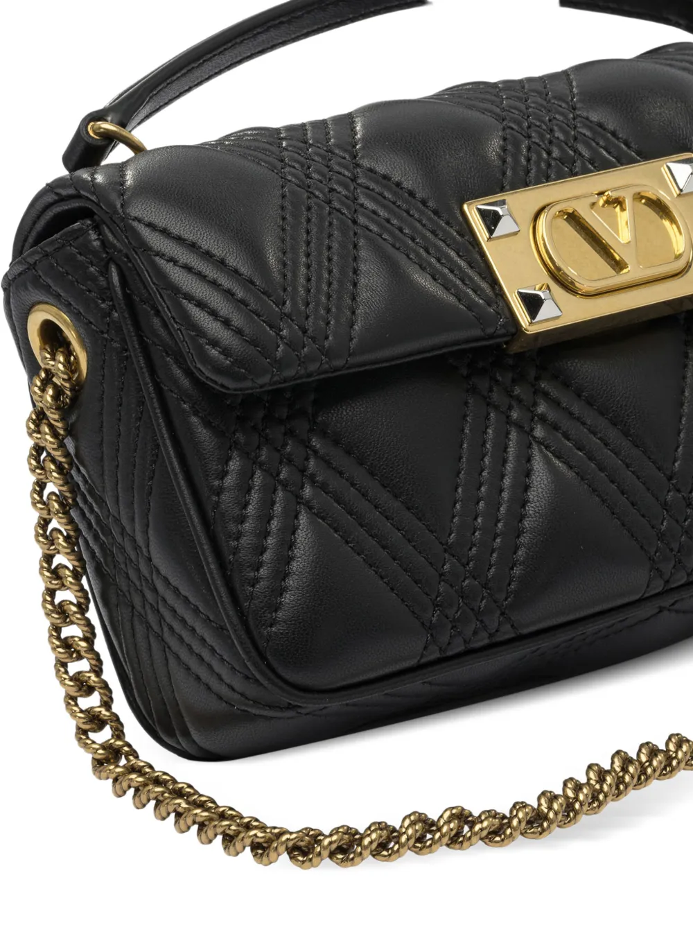 Valentino Garavani quilted-leather shoulder bag Zwart