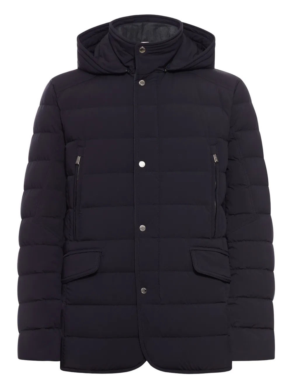Moorer quilted hooded down jacket Blauw