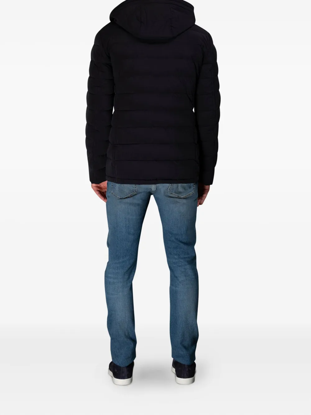 Moorer Gevoerd donsjack met capuchon Blauw
