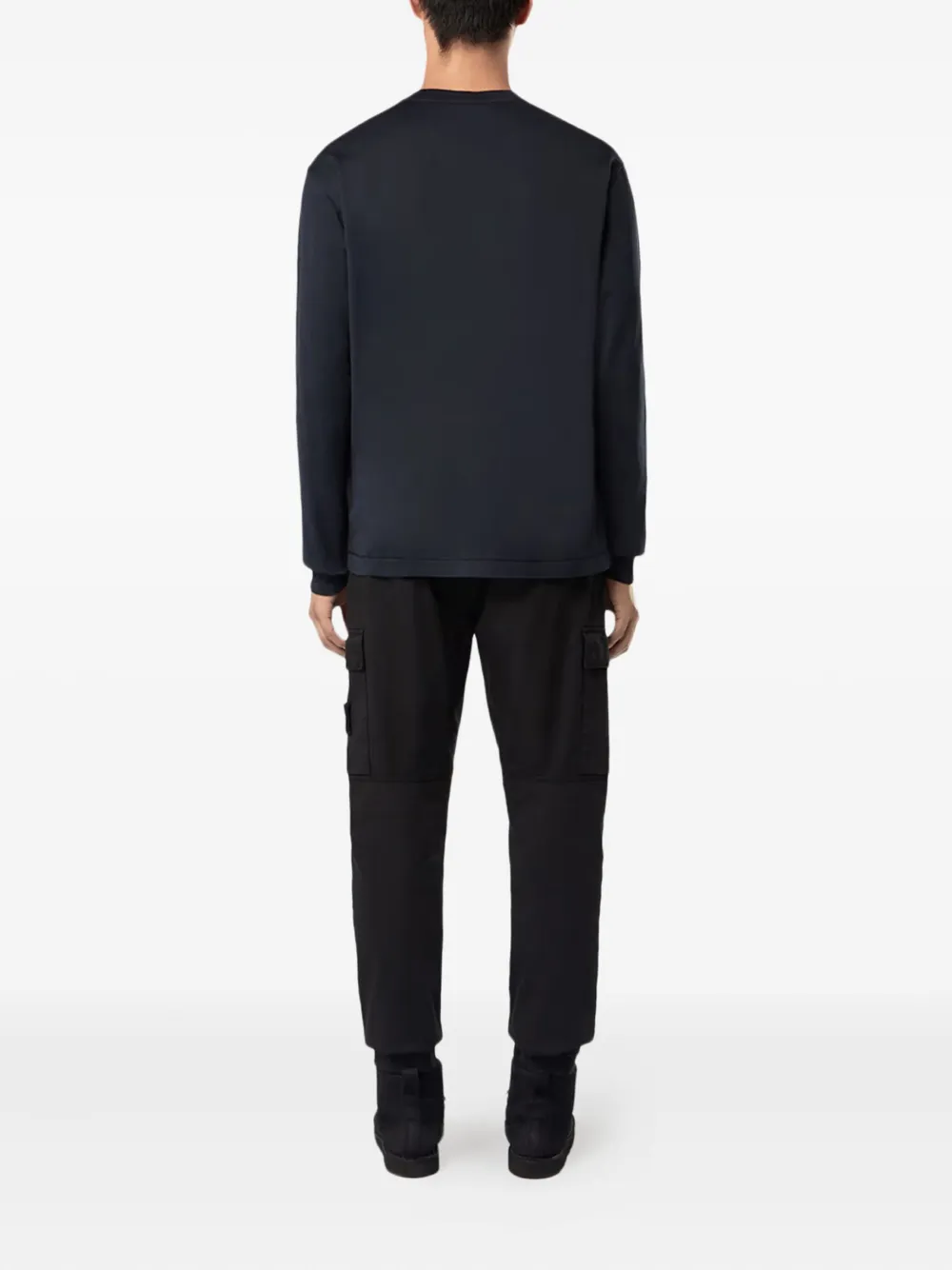 Stone Island compass-patch long-sleeve t-shirt - Blauw