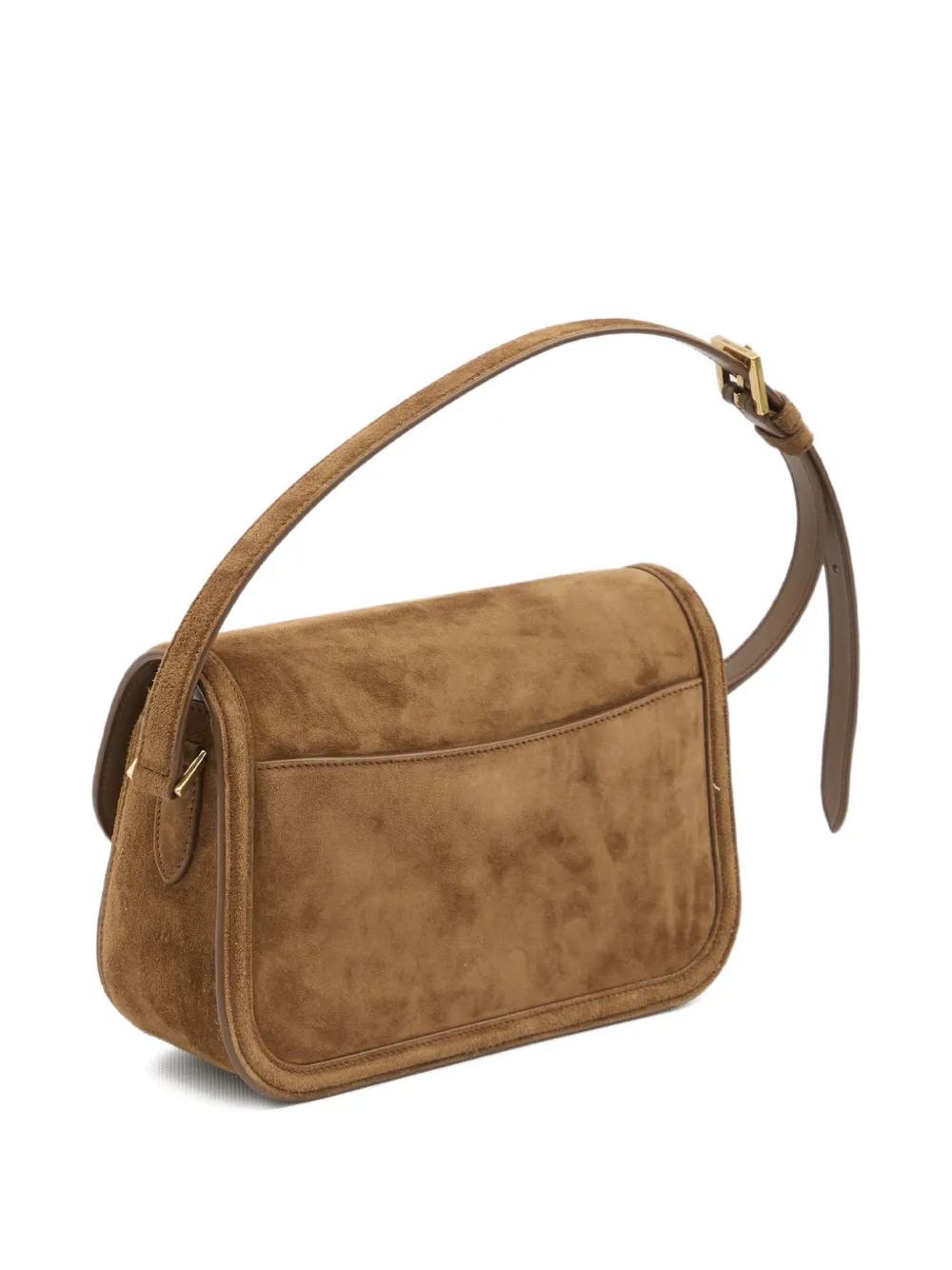 Saint Laurent Cassandre suède schoudertas - Bruin