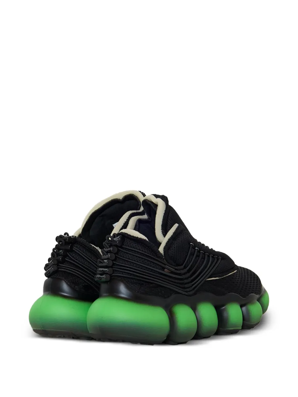GROUNDS Jewellery IT "Black" sneakers met mesh en bubbelzool Zwart
