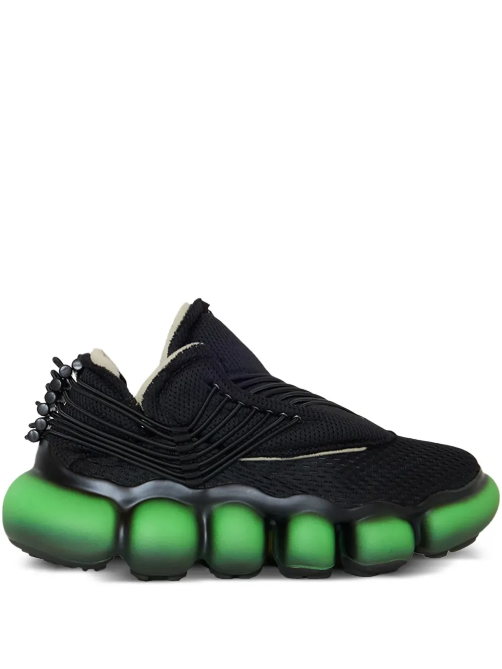 GROUNDS Jewellery IT "Black" sneakers met mesh en bubbelzool Zwart