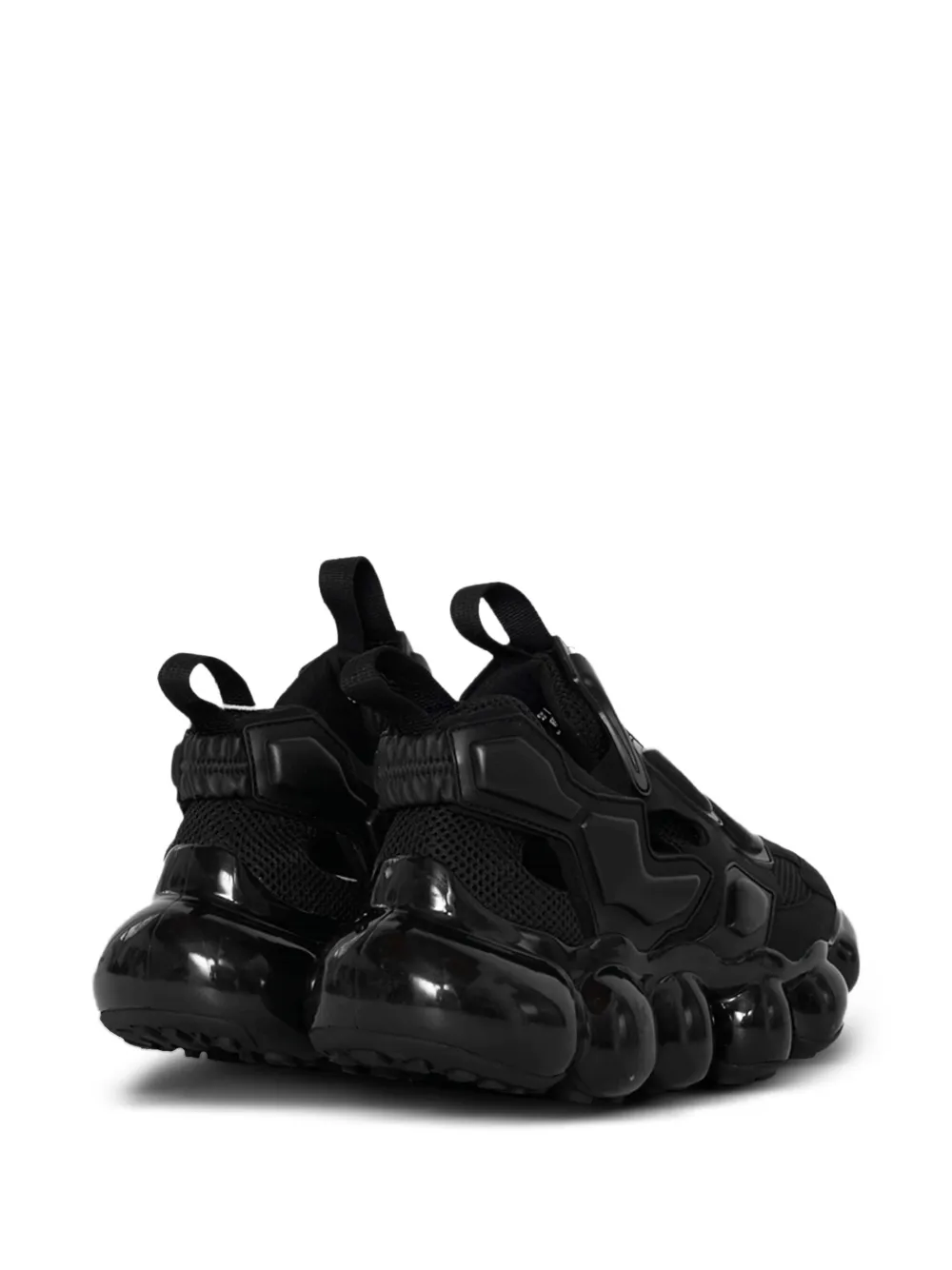 GROUNDS Jewellery Rex "Black" sneakers met bubbelzool Zwart