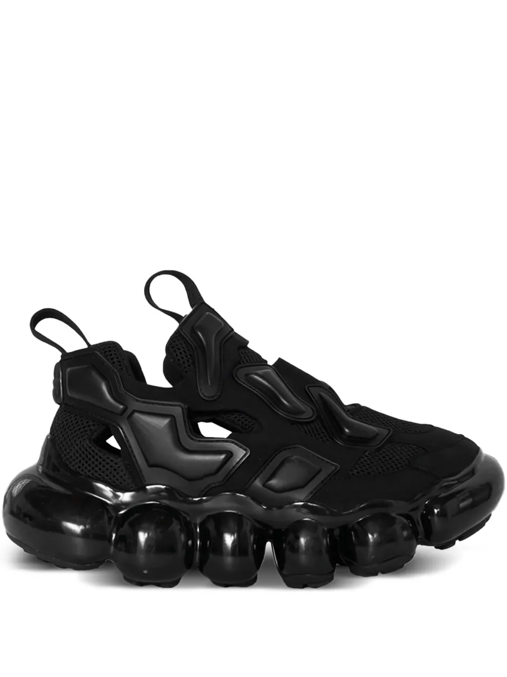 GROUNDS Jewellery Rex "Black" sneakers met bubbelzool Zwart