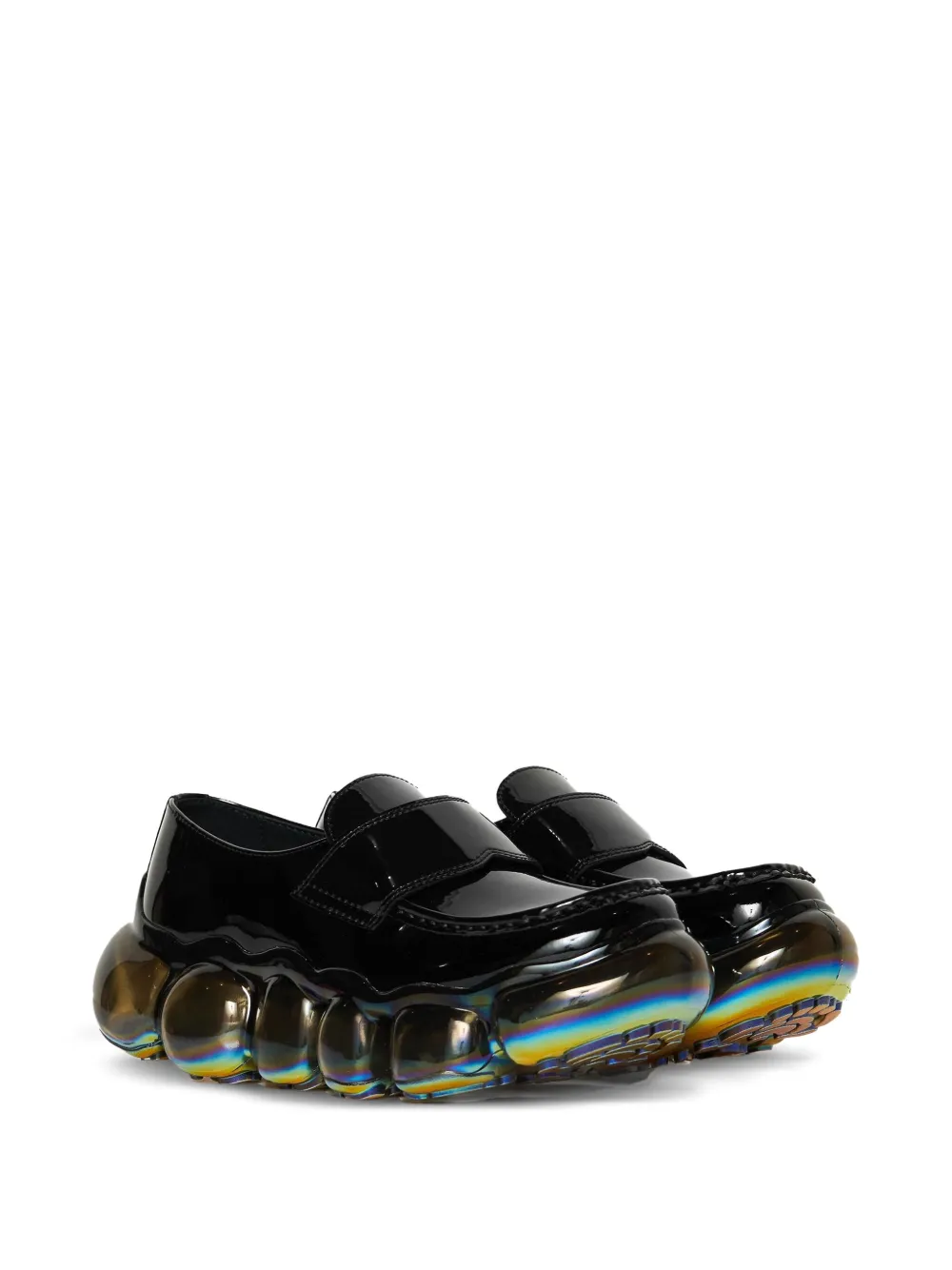 GROUNDS Jewellery loafers met bubbelzool - Zwart