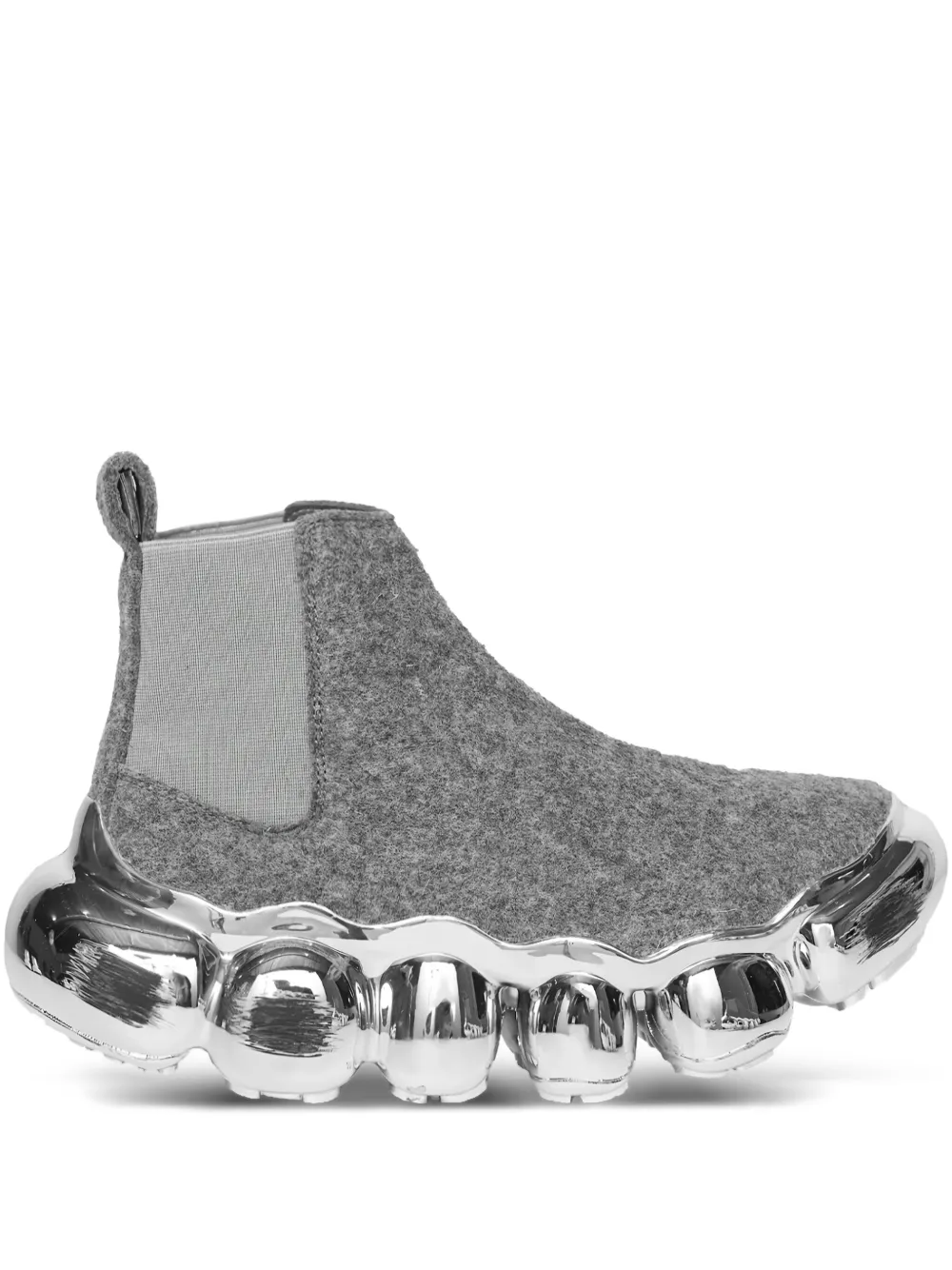 GROUNDS Jewellery Felt "Grey" sneakers met metallic zool Grijs