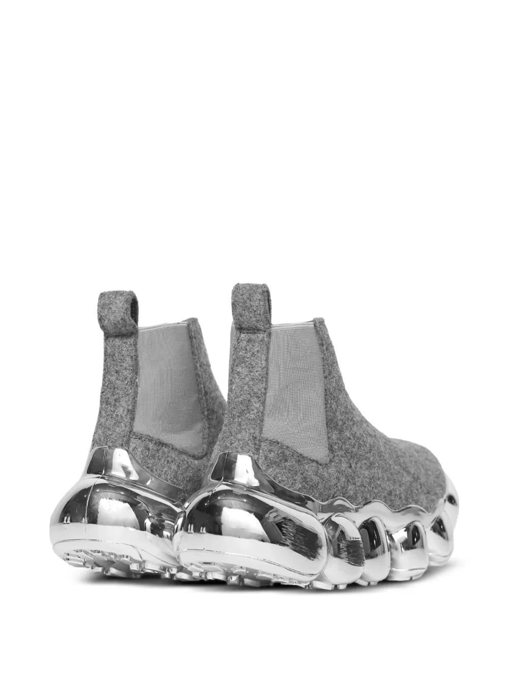 GROUNDS Jewellery Felt "Grey" sneakers met metallic zool Grijs