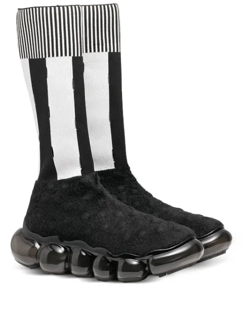 GROUNDS x Bernhard Wilhelm Jewelry stripe sock "Black/White" sneakers