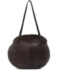 SOMMET oval-shaped leather shoulder bag - Brown