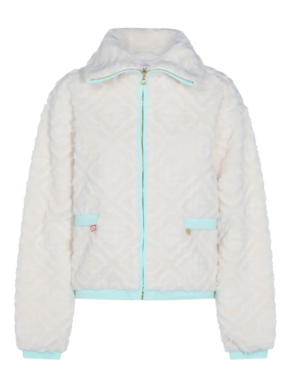 Casablanca textured zip-up jacket Wit