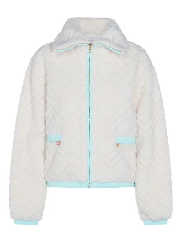 Casablanca Textured Zip-up Jacket in Neutrals