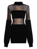 Jean Paul Gaultier tiger-print mesh-insert mini dress - Black