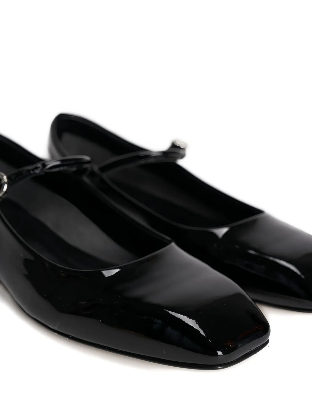 Aeyde leather buckle-fastening ballet flats Black