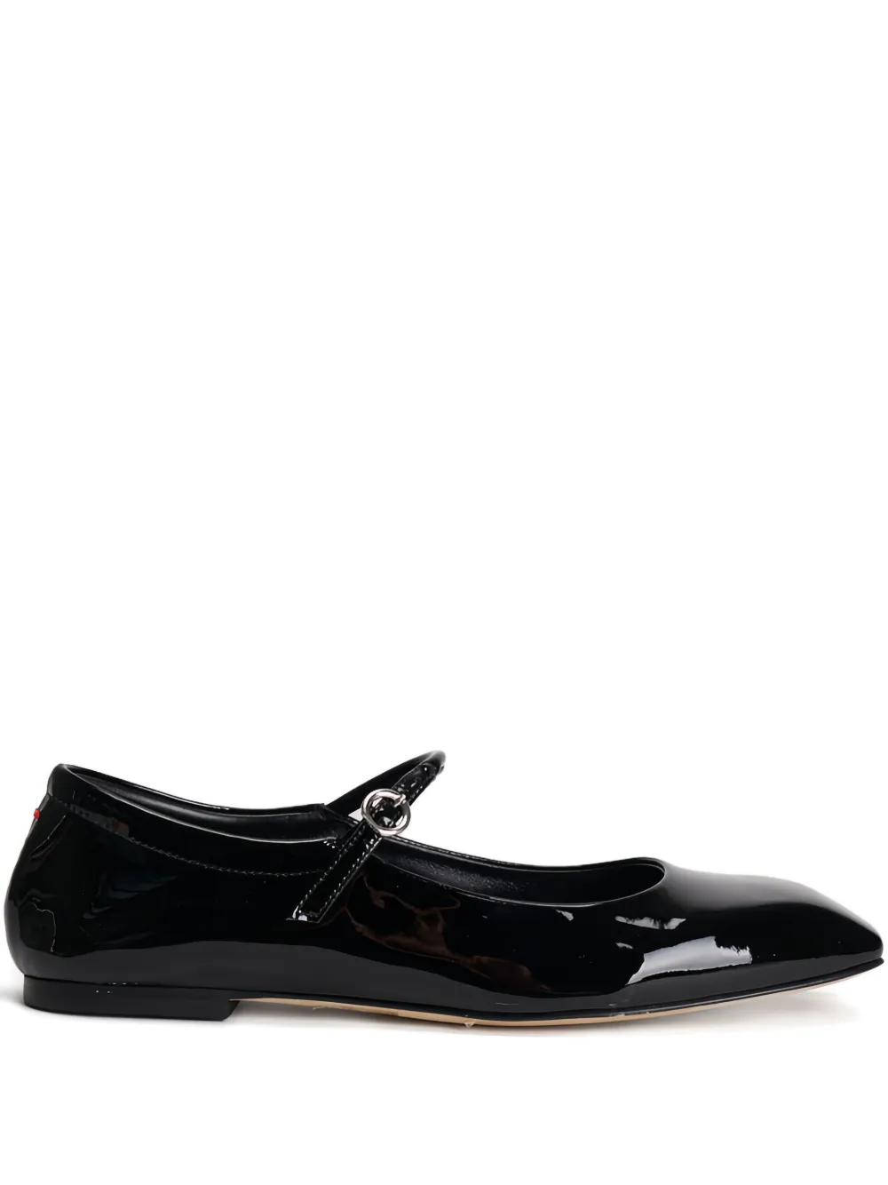 Aeyde leather buckle-fastening ballet flats Black