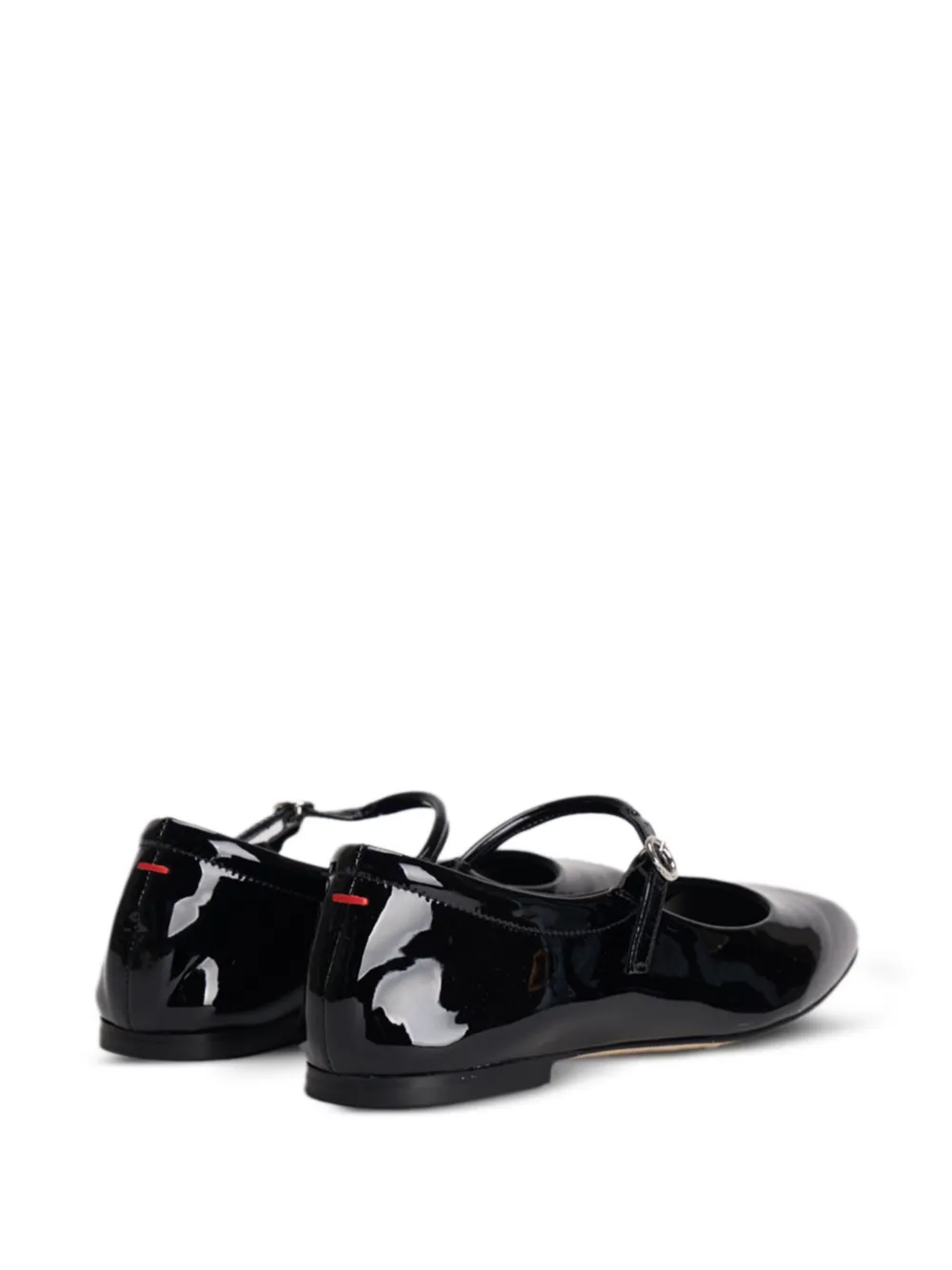 Aeyde leather buckle-fastening ballet flats Black