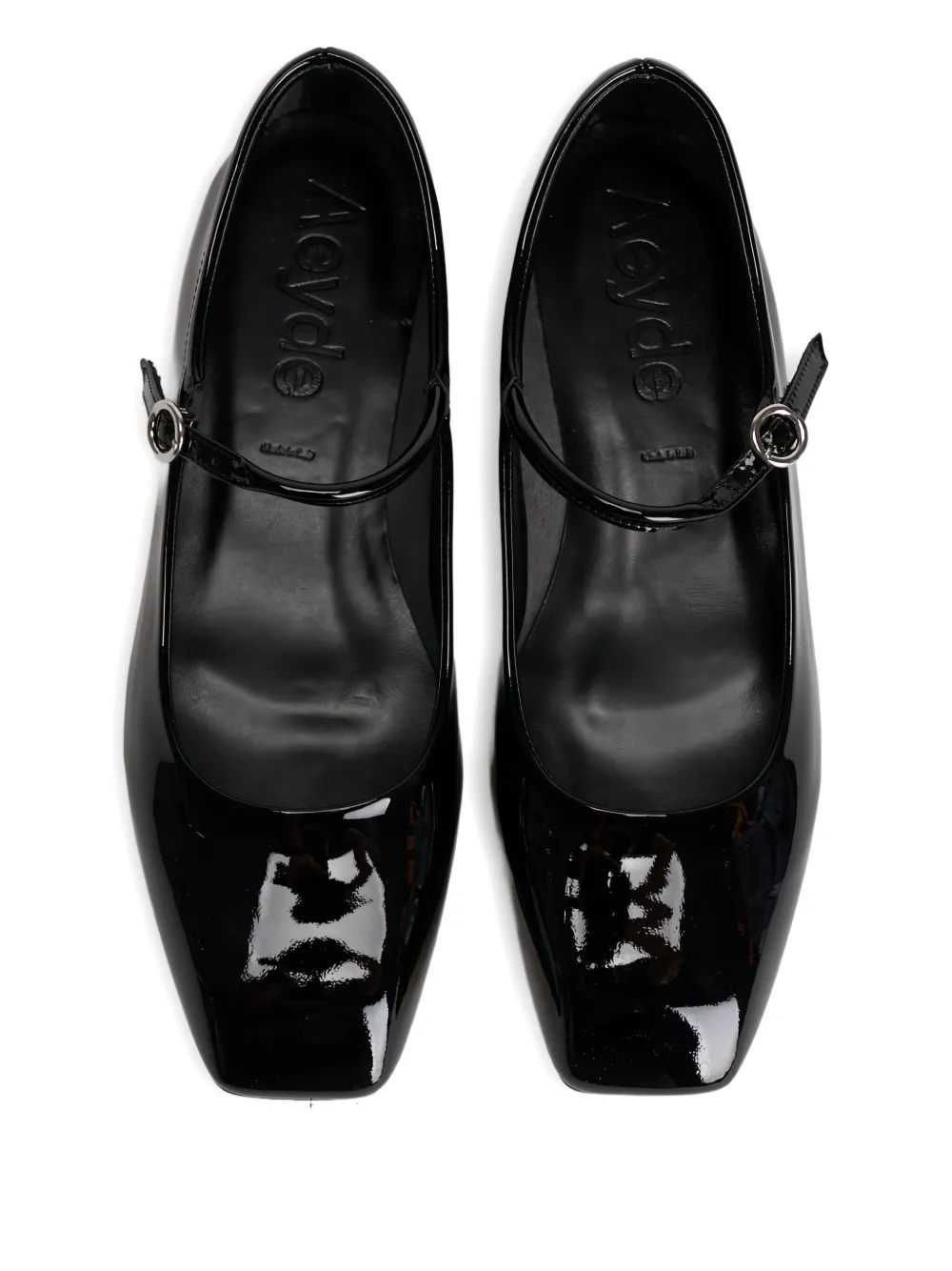 Aeyde leather buckle-fastening ballet flats Black