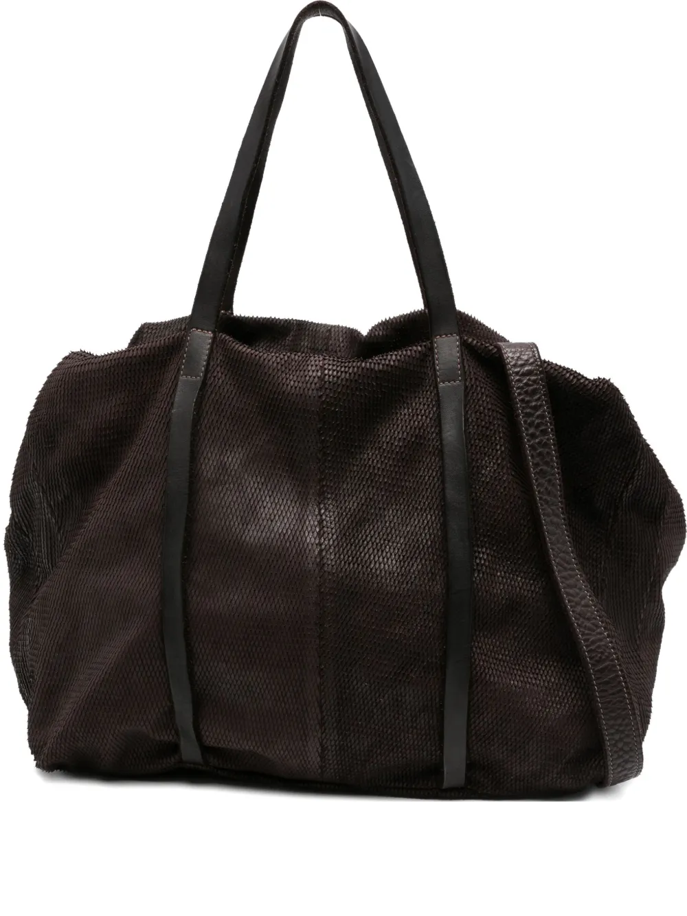 textured calf leather tote bag