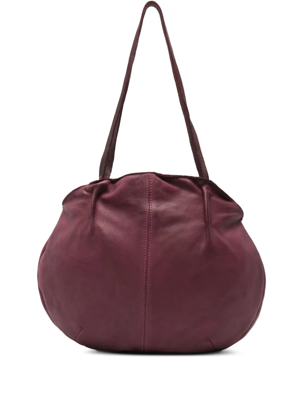 oval-shaped calf leather shoulder bag