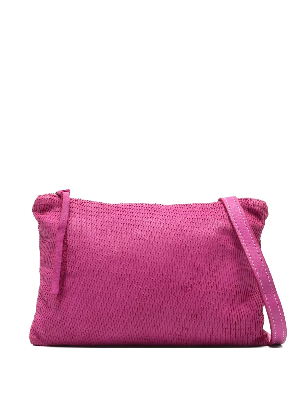 textured zip-fastening clutch bag