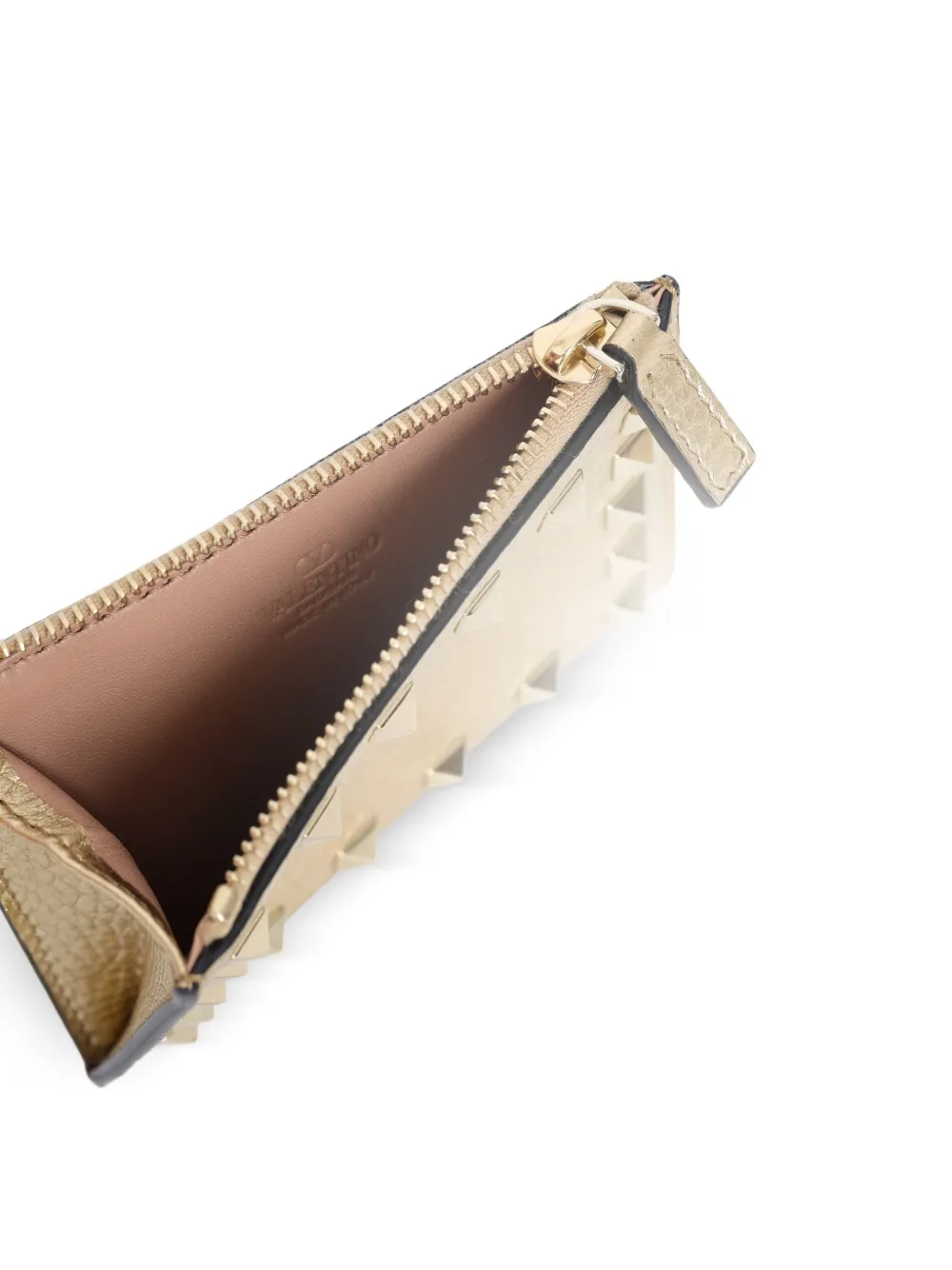 Valentino Garavani Rockstud leather wallet Goud
