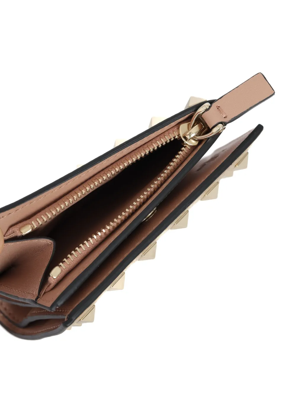 Valentino Garavani studded leather wallet Goud