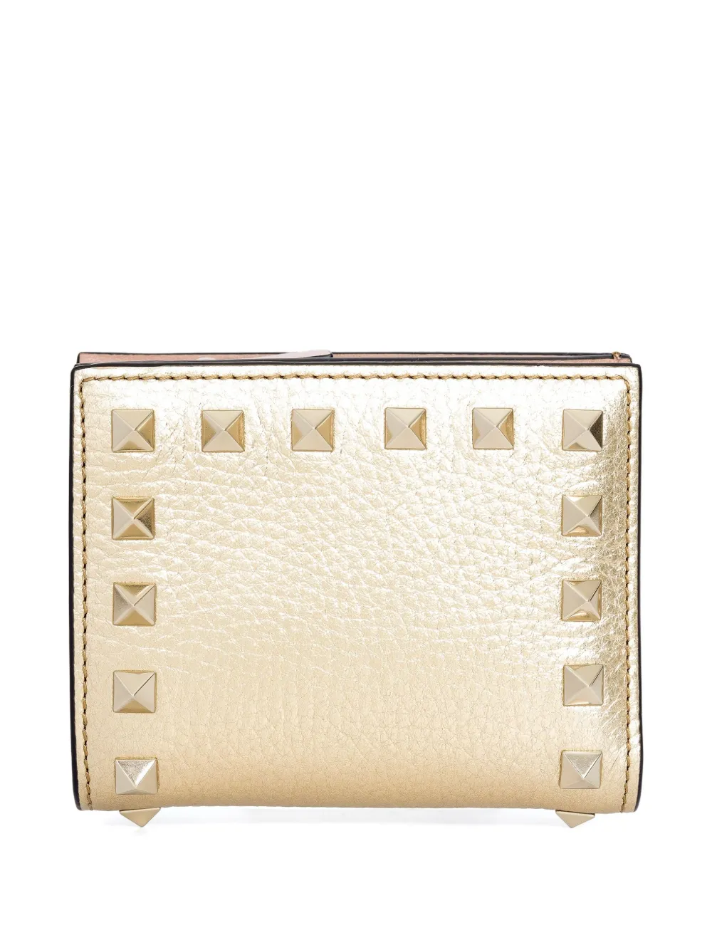 Valentino Garavani studded leather wallet - Goud