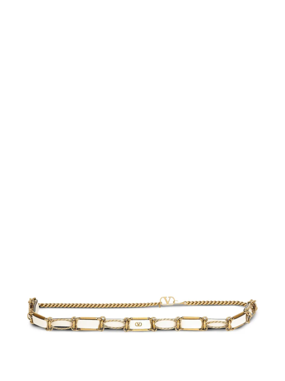 Valentino Garavani chain-link leather belt | Neutrals | Image 1