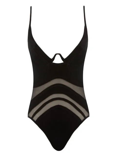 ZIMMERMANN mesh-insert velvet bodysuit