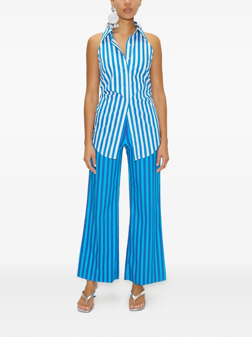 Simon Miller Loch mouwloze gestreepte blouse - Blauw