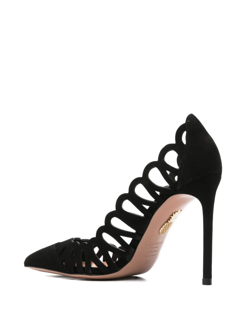 Aquazzura 110mm cut-out stiletto heeled pumps Black