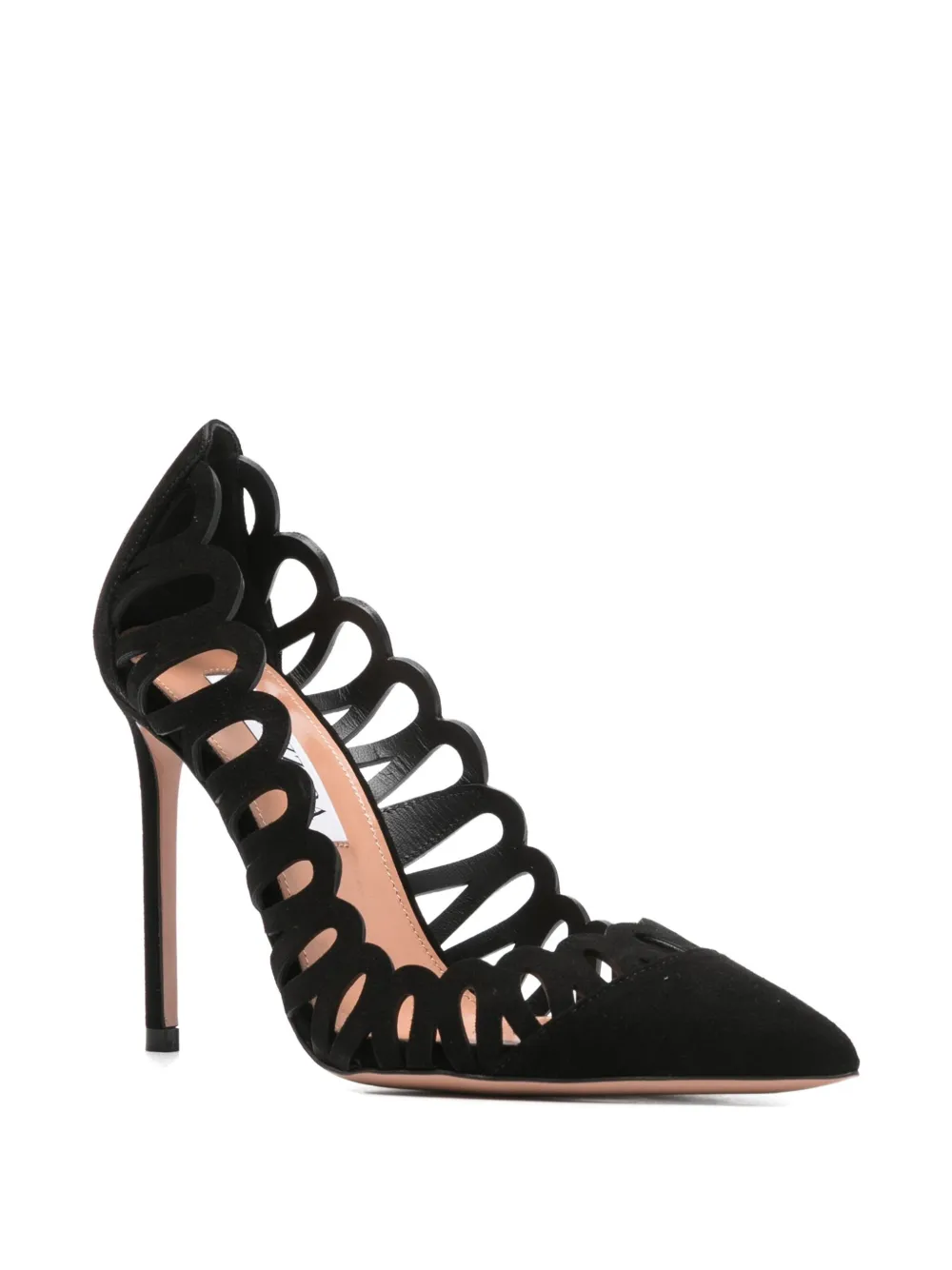 Aquazzura 110mm cut-out stiletto heeled pumps Black
