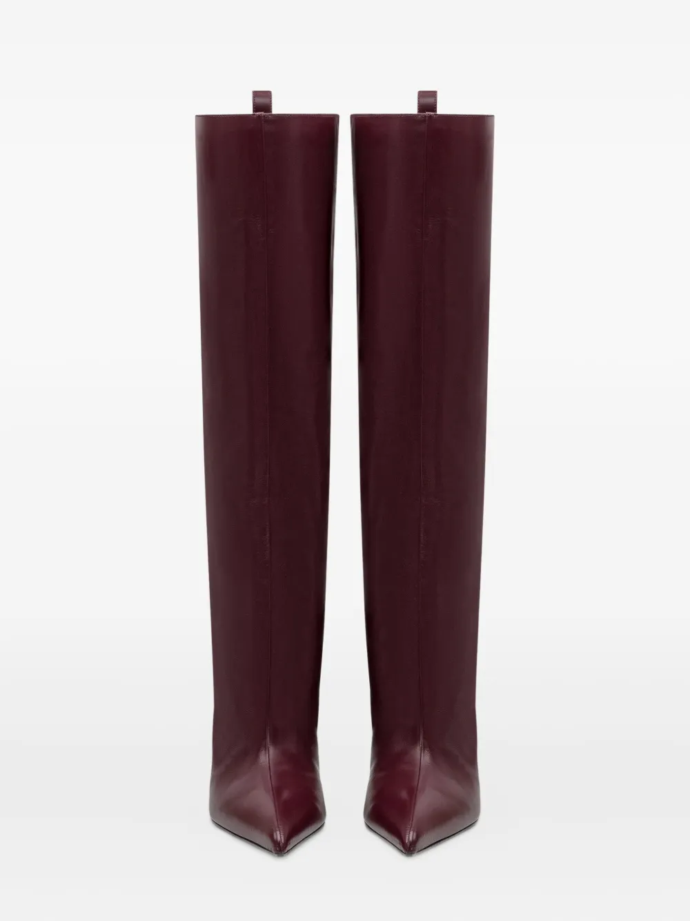 Attico 65mm Lea Pointed-toe Leather Boots In Red