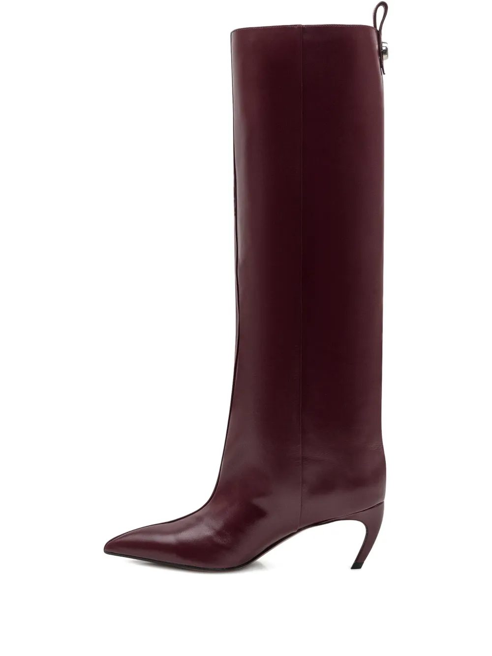 The Attico 65mm Lea pointed-toe leather boots Red
