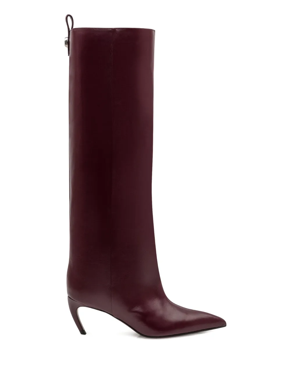 The Attico 65mm Lea pointed-toe leather boots Red