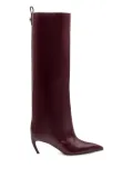 The Attico 65mm Lea pointed-toe leather boots - Red