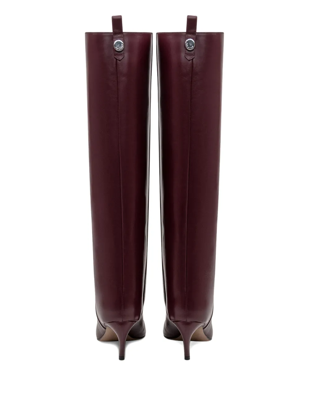 The Attico 65mm Lea pointed-toe leather boots Red