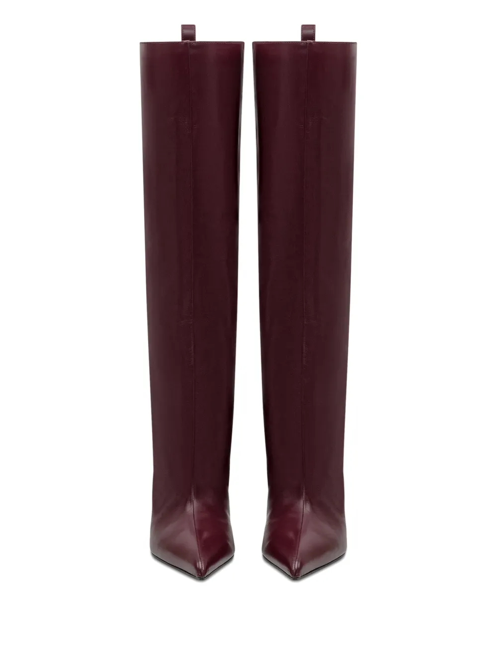 The Attico 65mm Lea pointed-toe leather boots Red