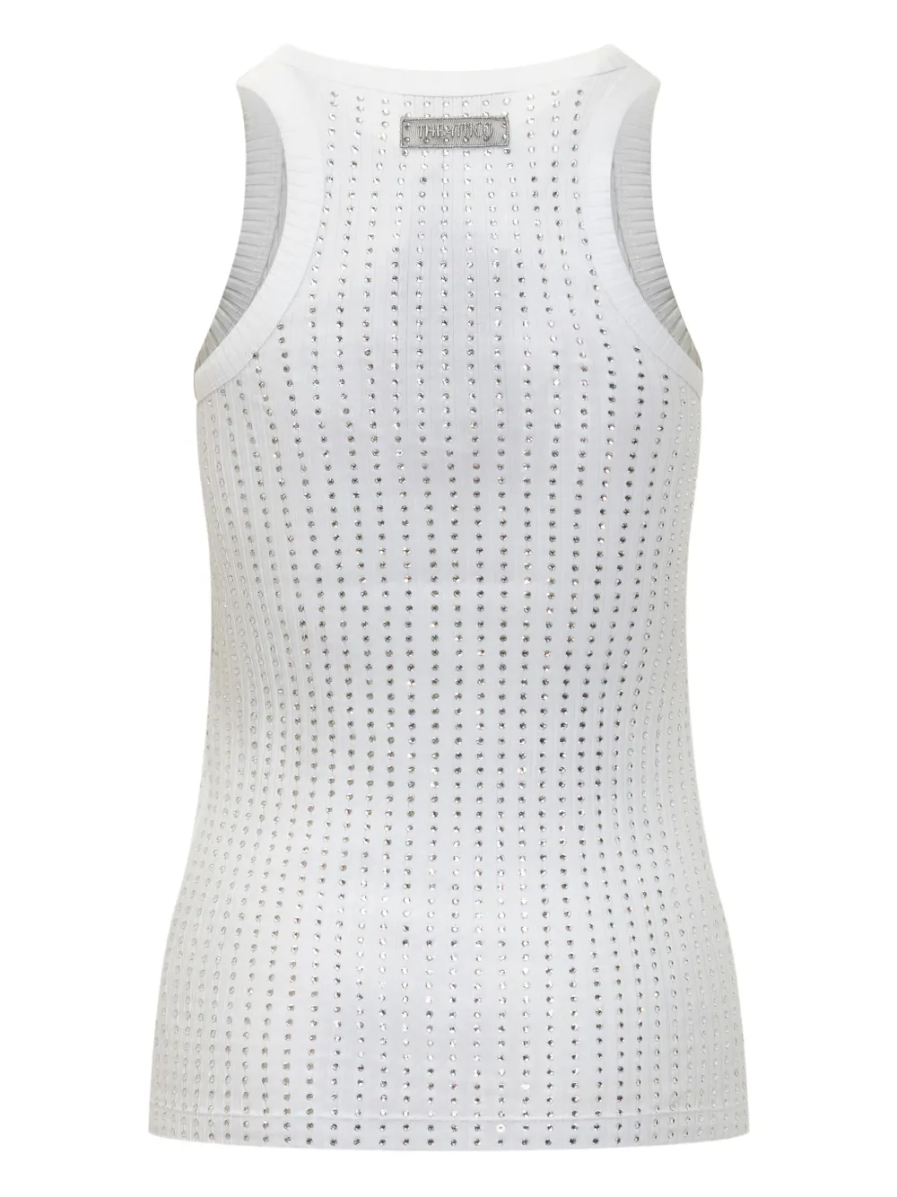 Attico Crystal-embellished Ribbed Tank Top In Multi