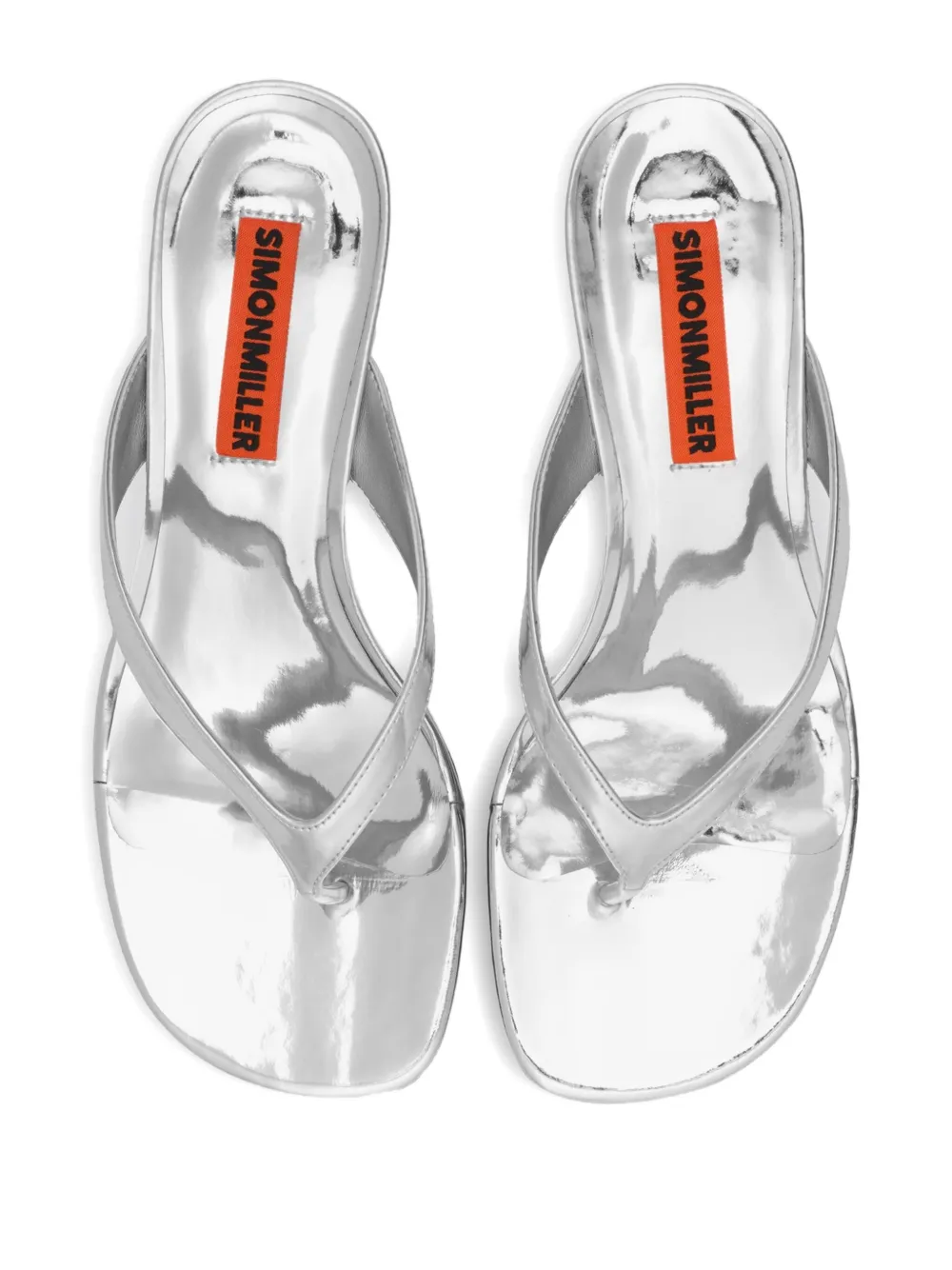 Simon Miller 57mm Beep Thong Heeled Sandals In Silver