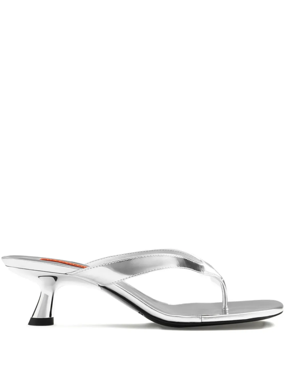 Simon Miller 57mm Beep Thong Heeled Sandals In Silver