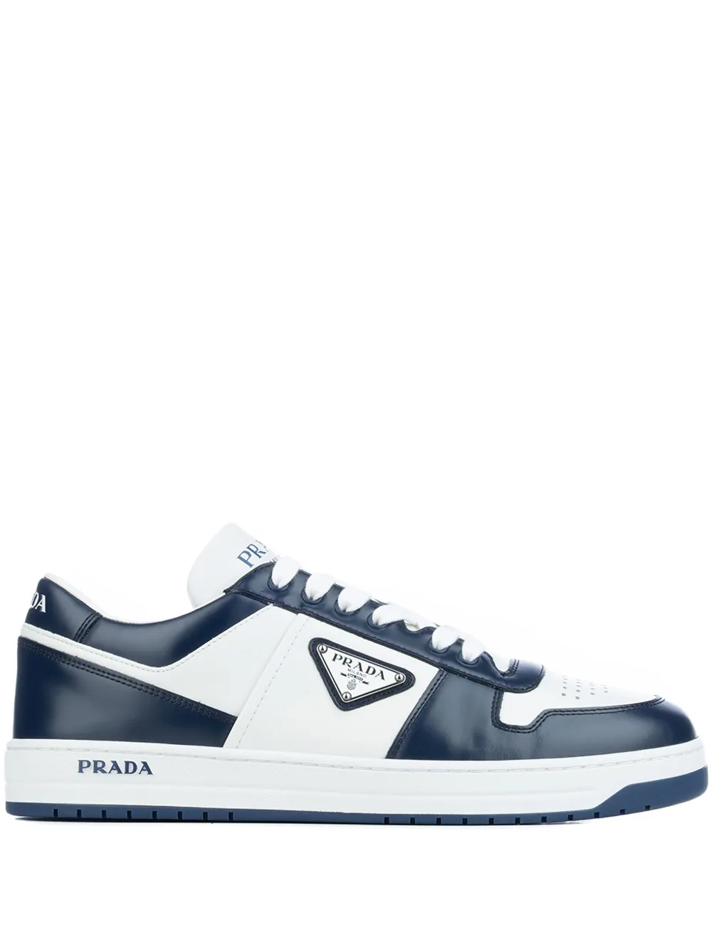 Prada Downtown leren sneakers met vlakken Wit