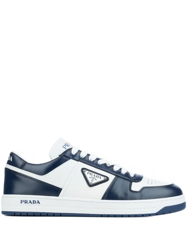 Prada Downtown Leather Panelled Sneakers White FARFETCH UK