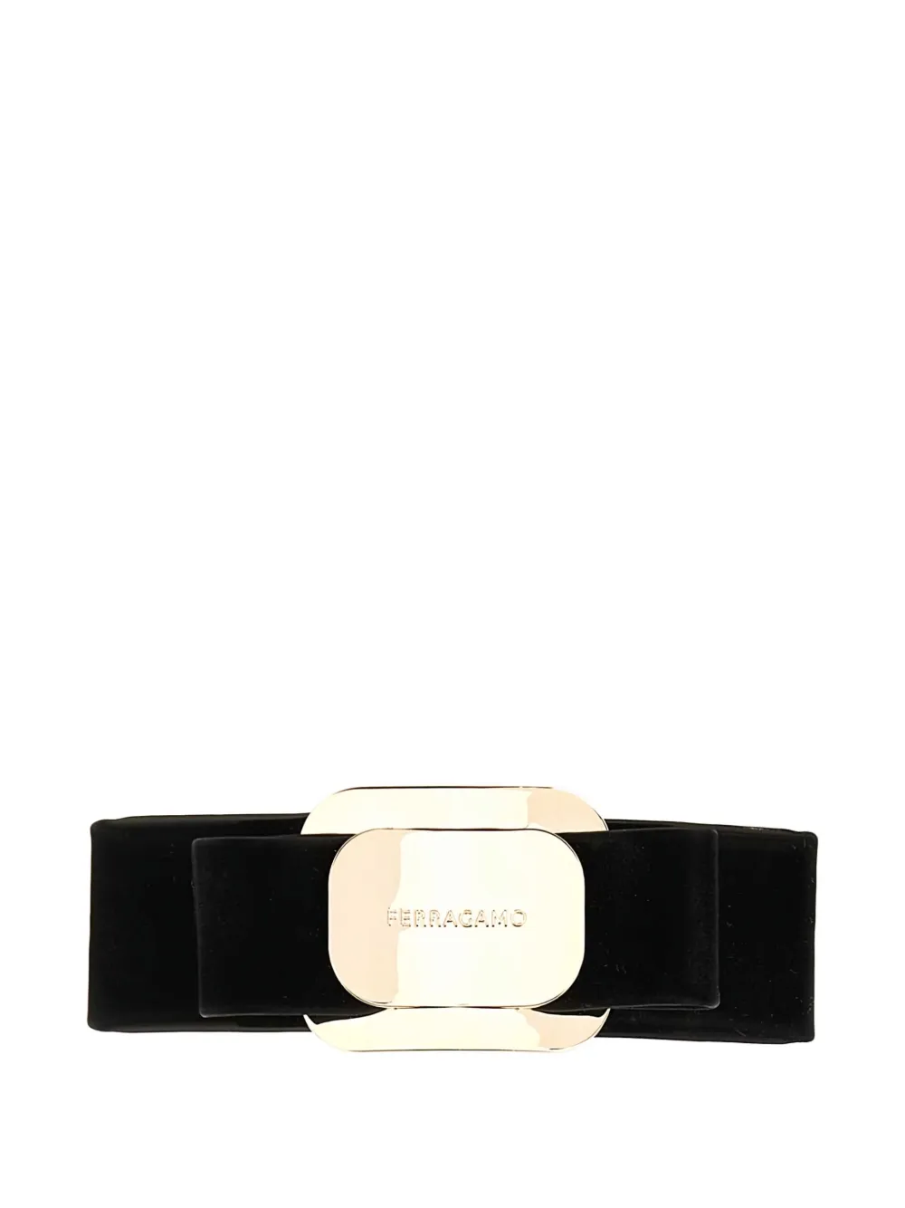 Ferragamo bow-embellished leather hair clip Zwart