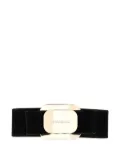 Ferragamo bow-embellished leather hair clip - Black