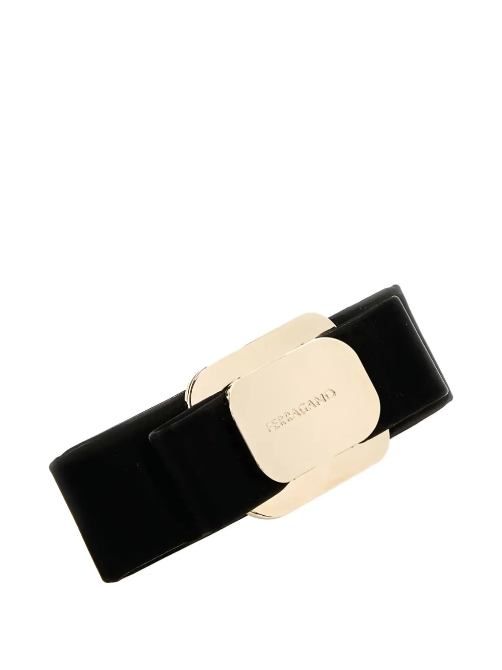 Ferragamo bow-embellished leather hair clip Zwart