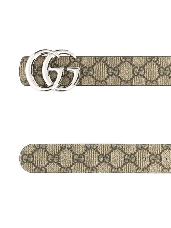 Gucci モノグラム バックルベルト | ニュートラル | FARFETCH JP